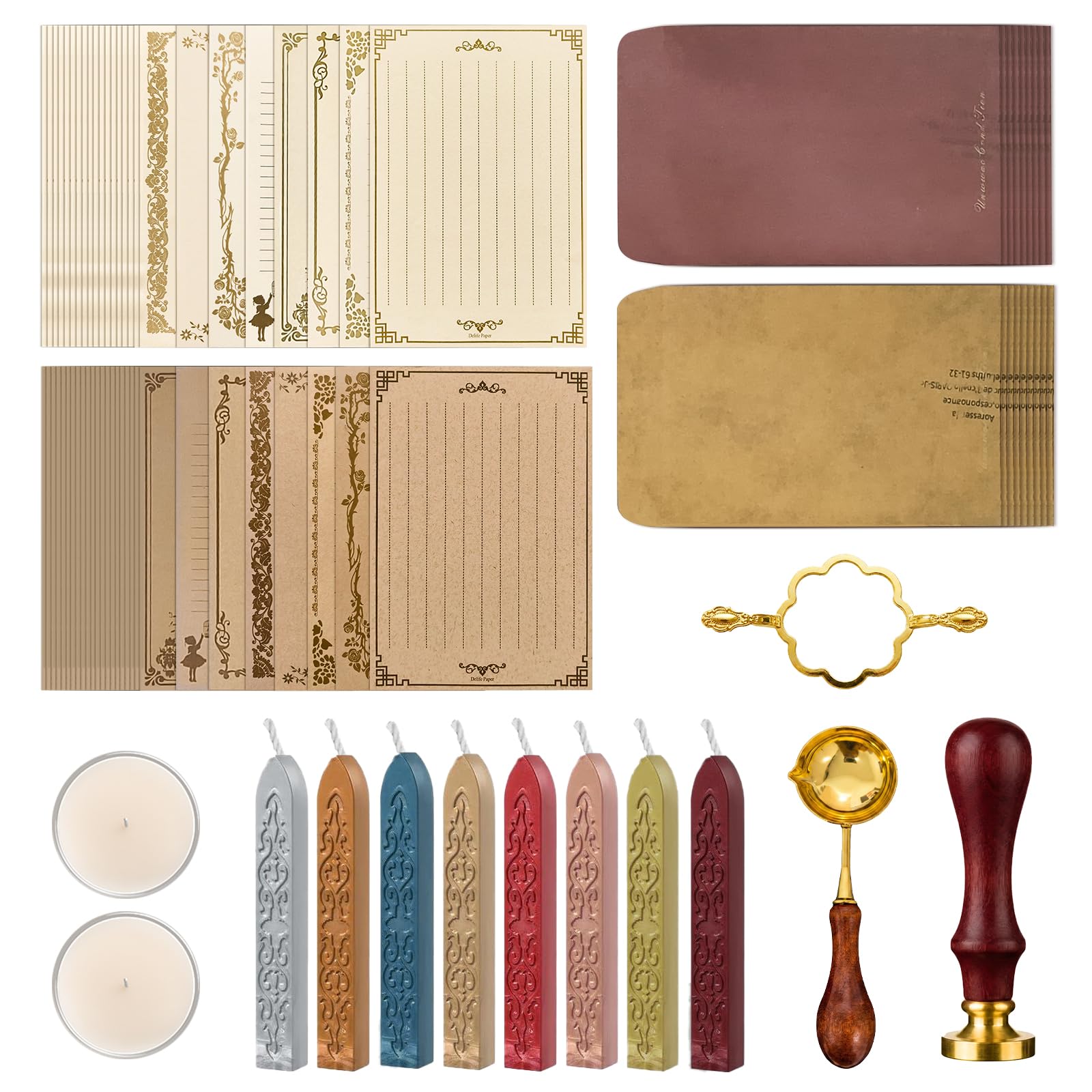 Classic Wax Seal Stationery Set with Tree of Life Stamp