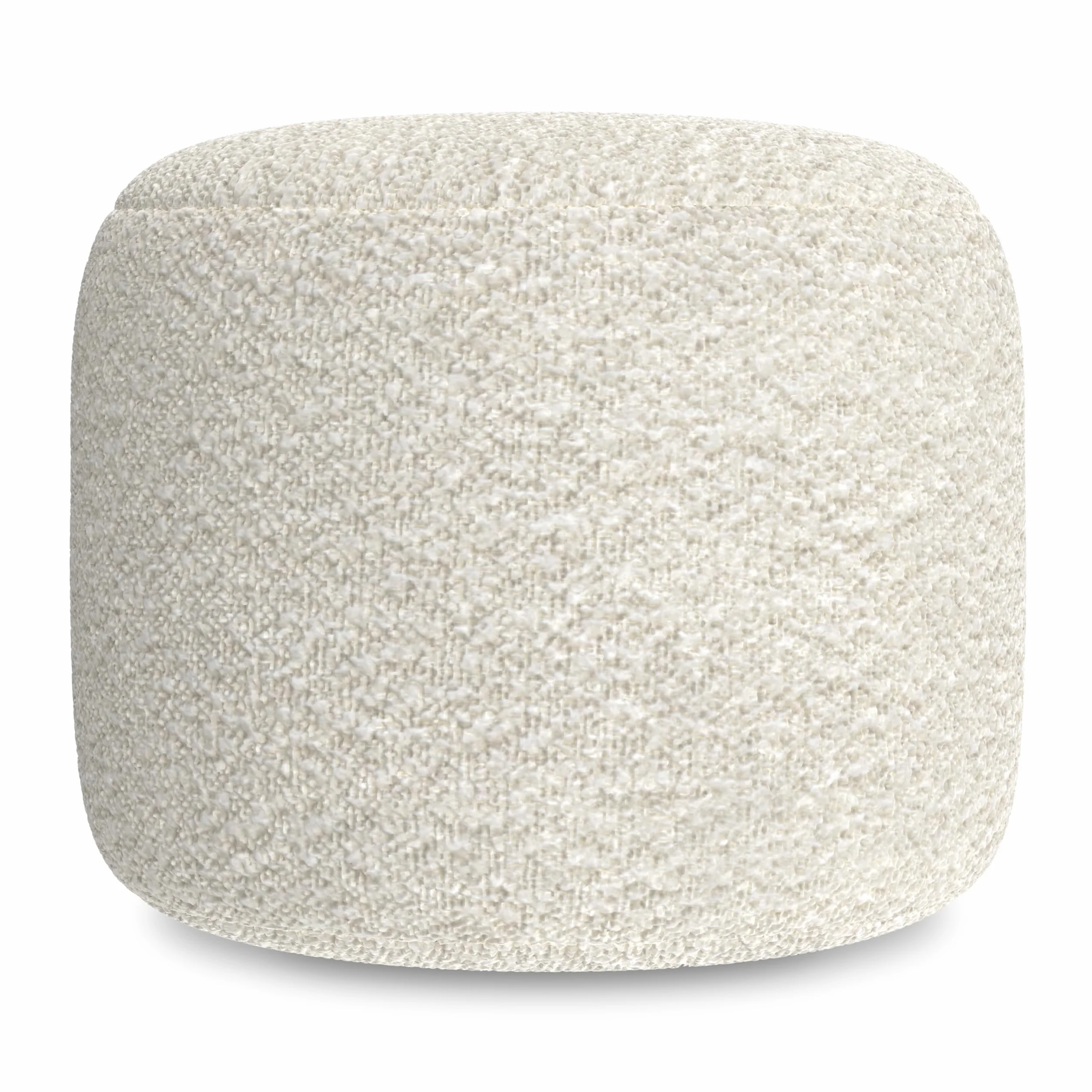 SIMPLIHOME Clay 18" Wide Cube Pouf in Grey/Natural Cotton