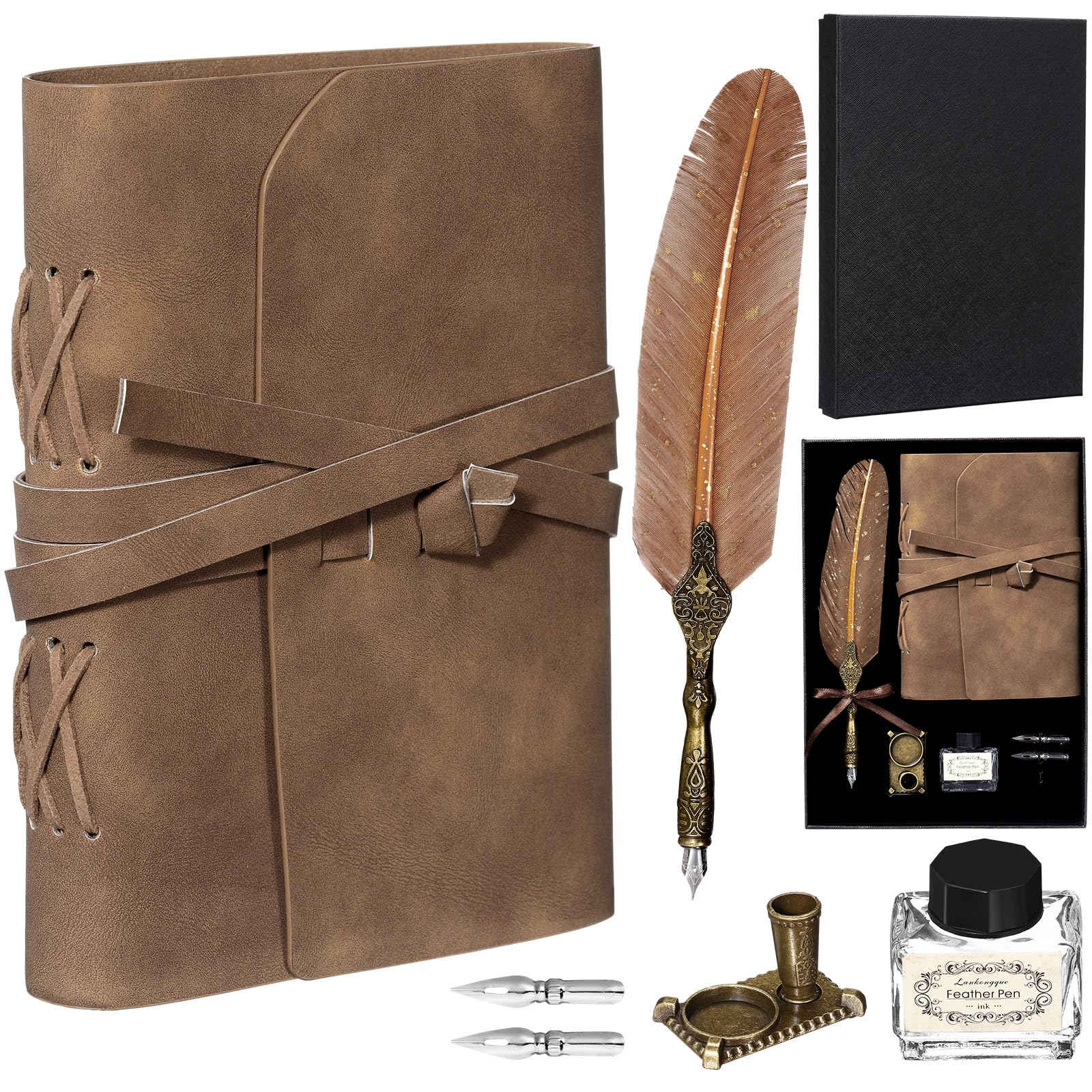 Elegant Quill Pen & Leather Journal