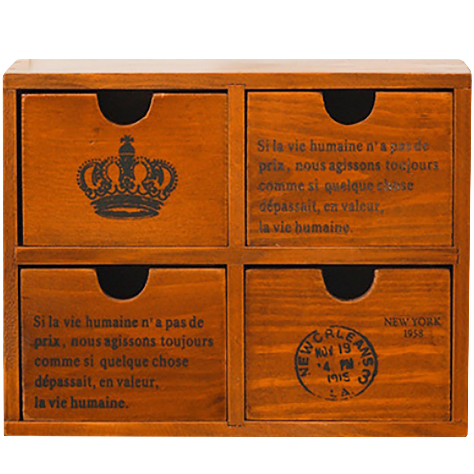 Refined Mahogany Four-Drawer Organizer