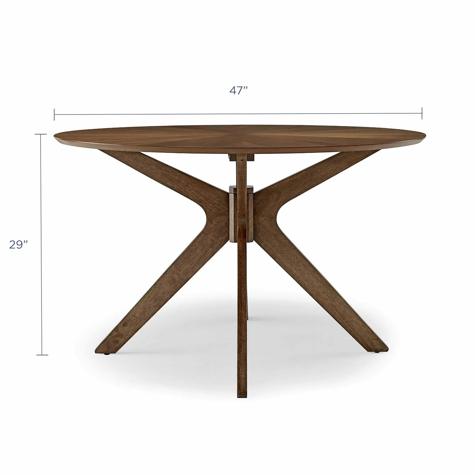 Modway Crossroads 47" Round Wood Dining Table, Walnut