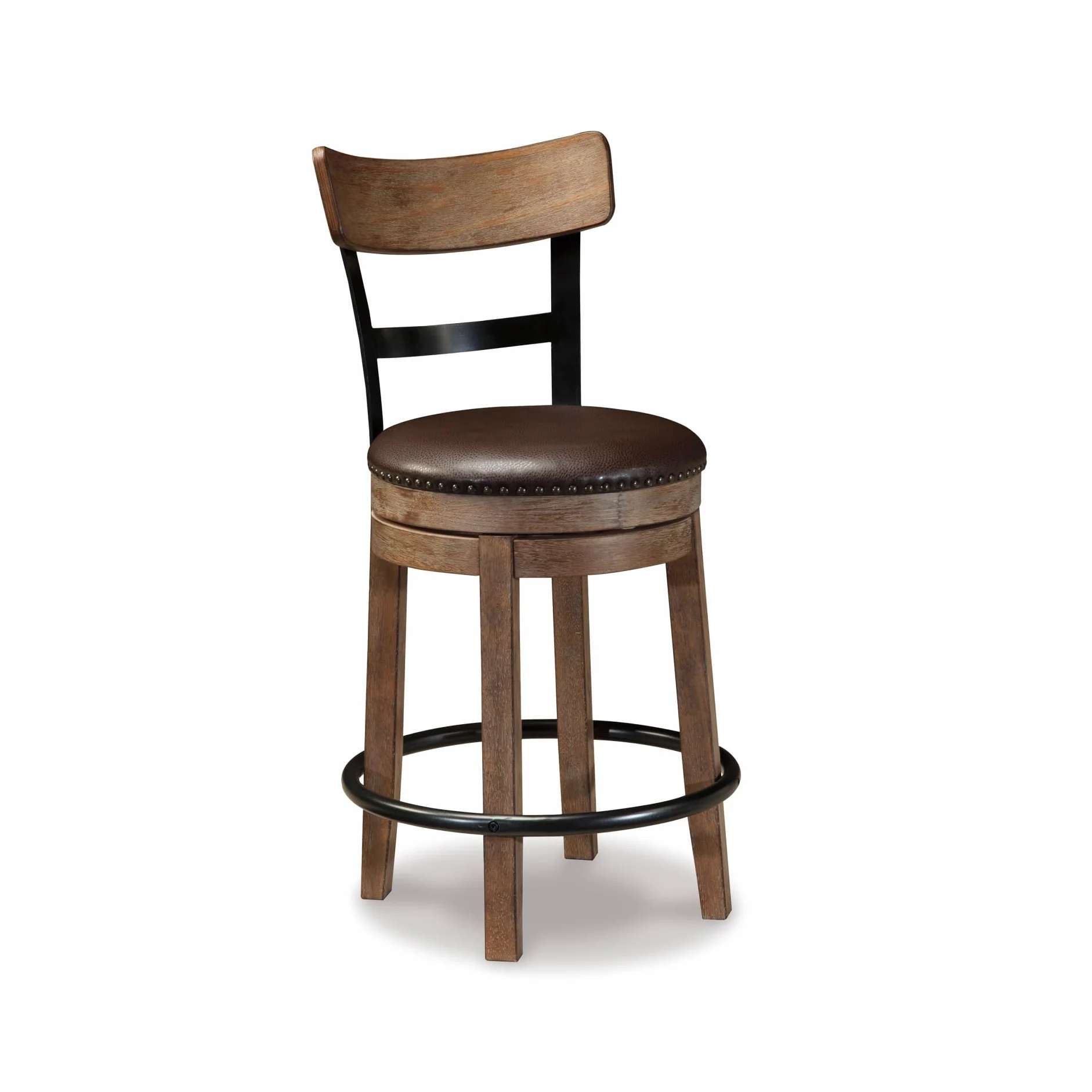 Signature Design by Ashley Pinnadel Counter Height Swivel Bar Stool, Brown