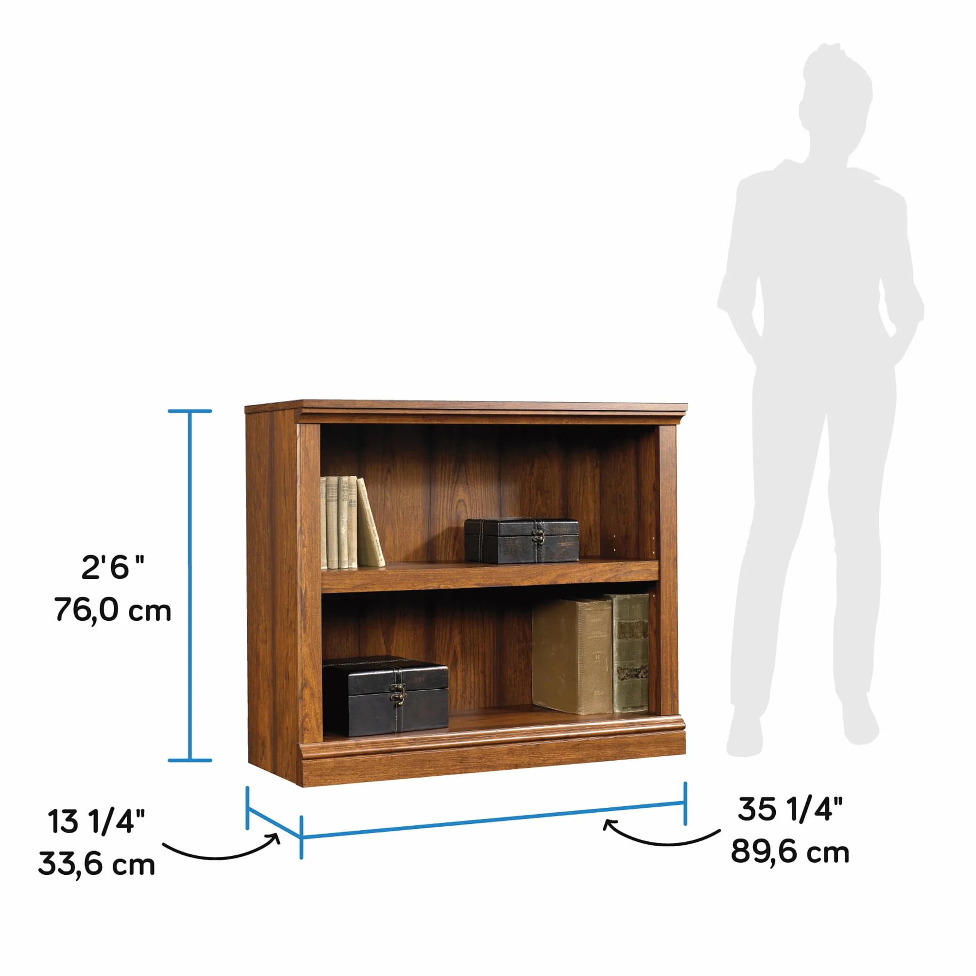 Sauder Miscellaneous Storage 2-Shelf Bookcase/ Book Shelf, Washington Cherry finish