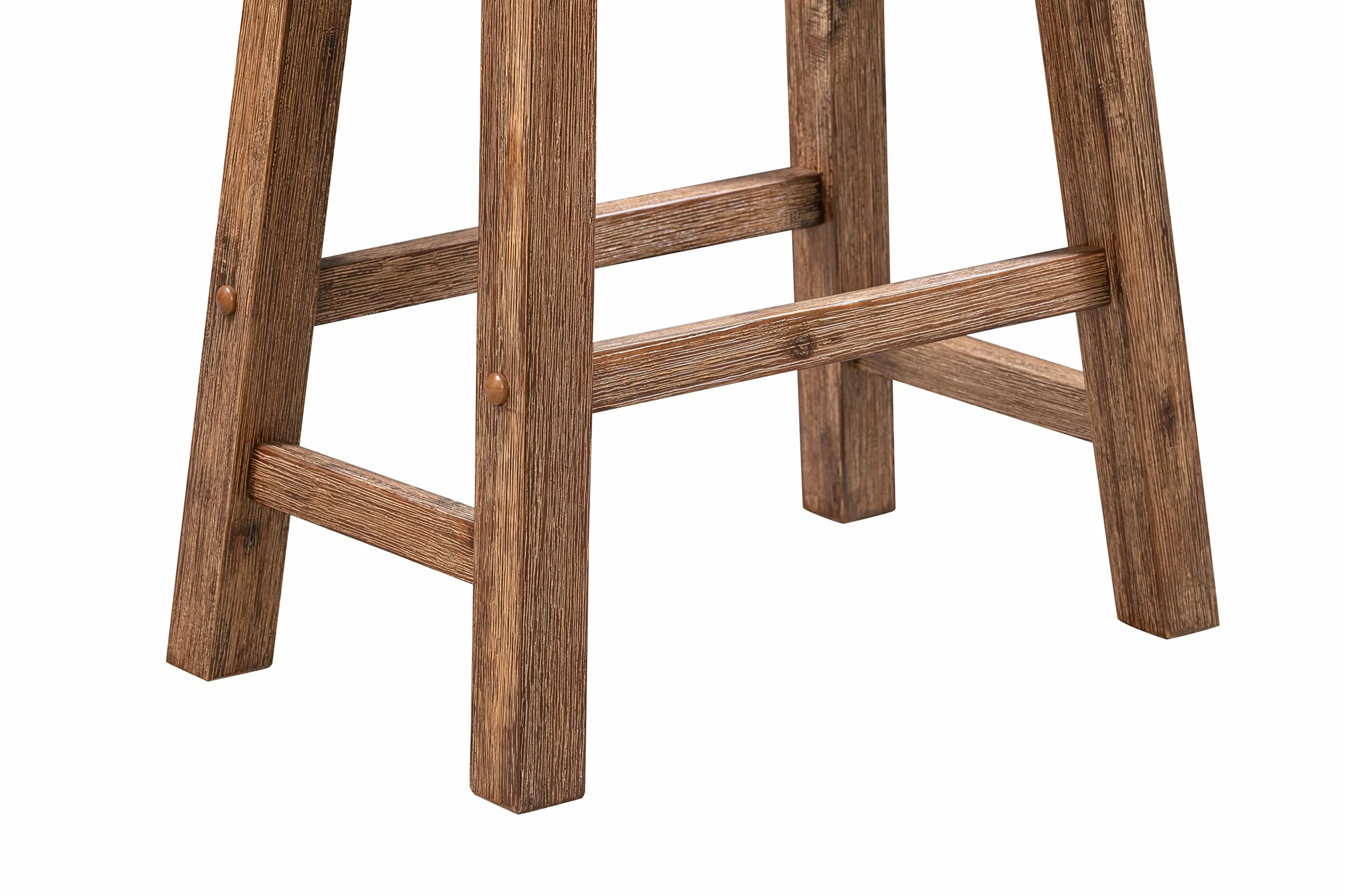 Sonoma Backless Saddle Counter Stools - Barnwood Wire-Brush - Set of 2