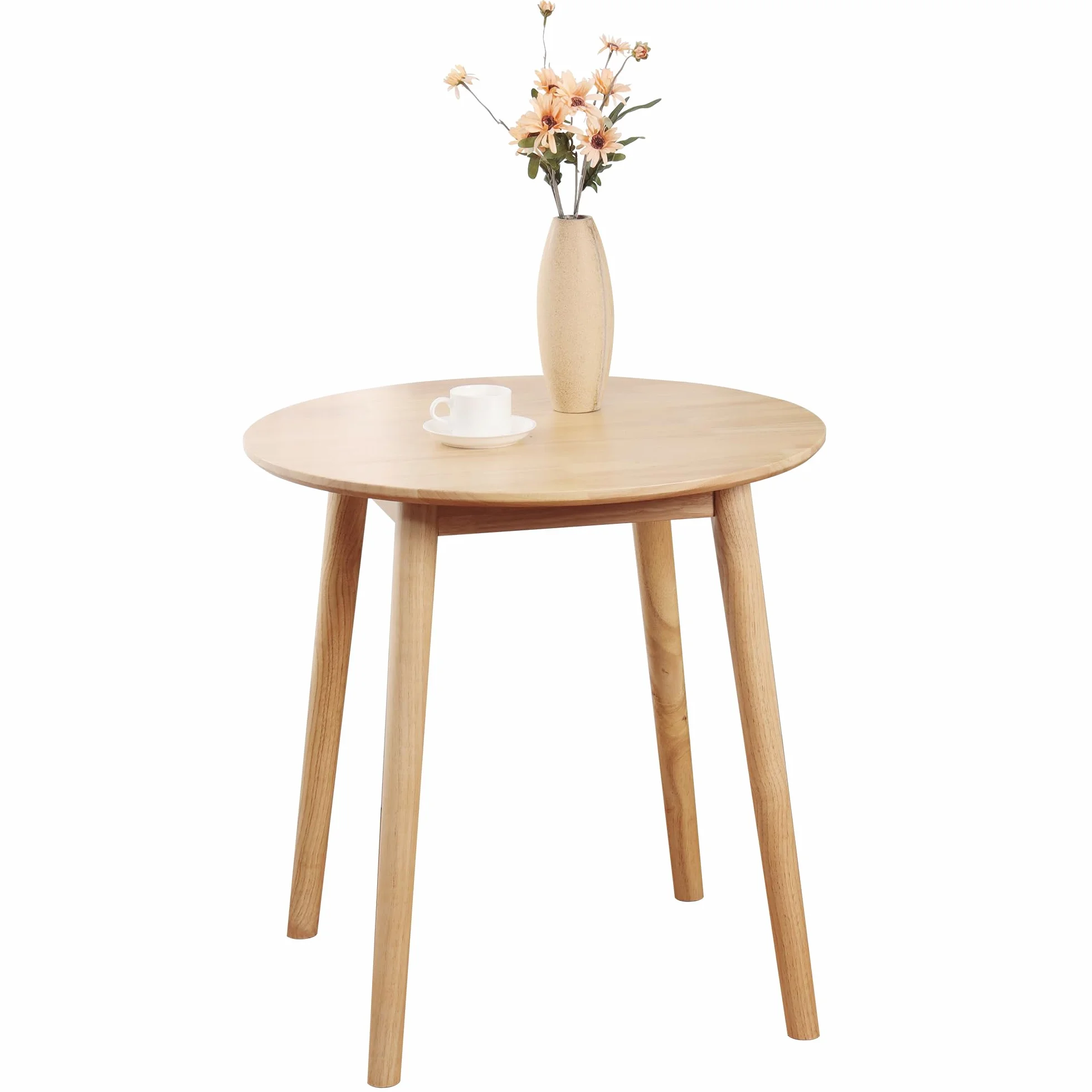 28.3" Small Round Dining Table for 2,Wooden Space-Saving Kitchen Dinner Table Rustic Wood Dining Table Mid Century Modern Kitchen Table