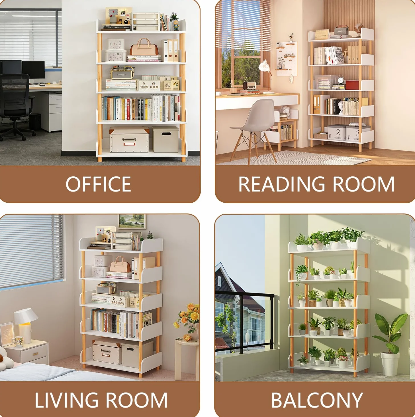 3-Tier Open Bookcase with Extra-Deep Shelves - Modern Display Bookshelf Premium Solid Wood for Living Room, Home Office & Bedroom, 11.8in Deep Storage Cabinet, Warm White