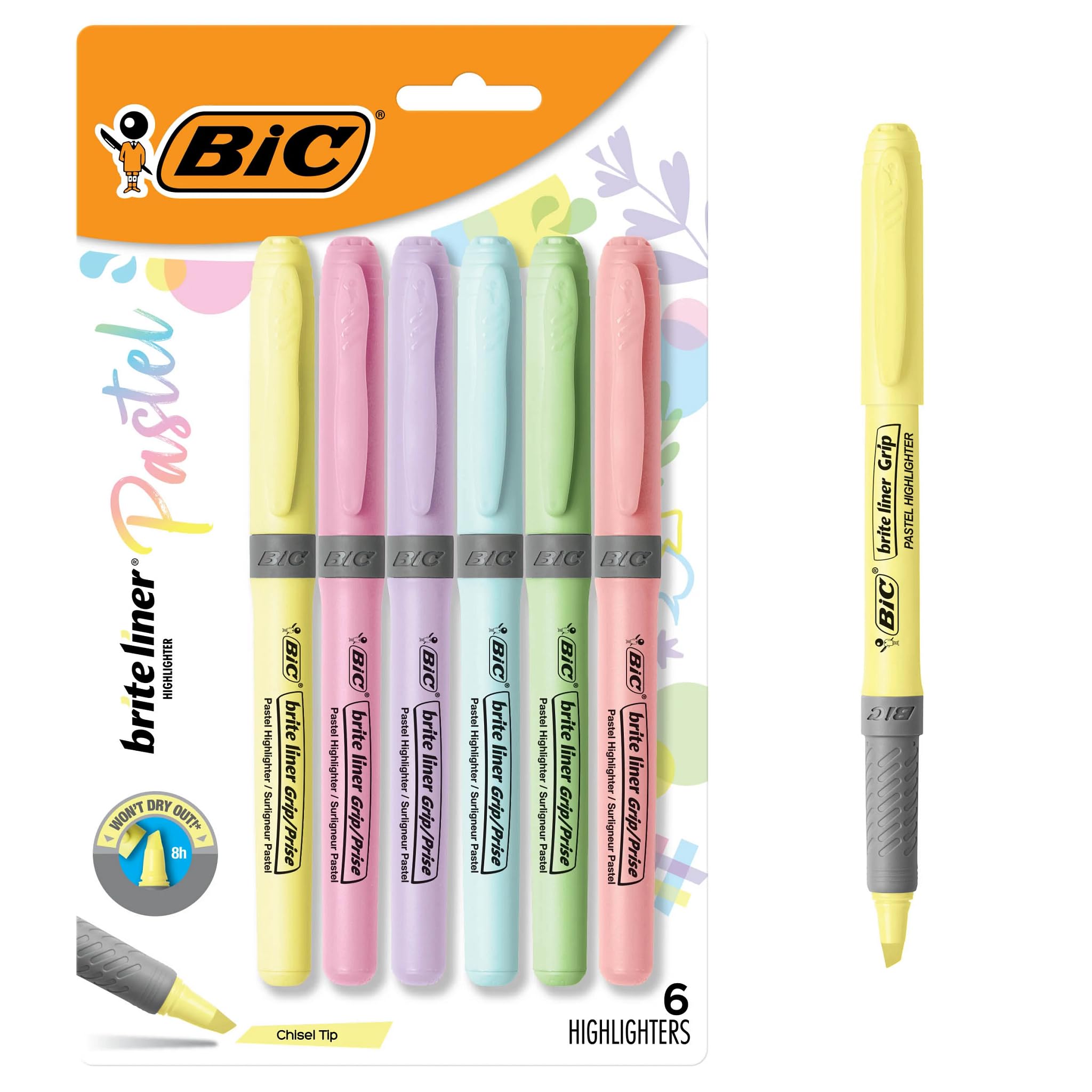 Elegant Pastel Chisel Tip Highlighters