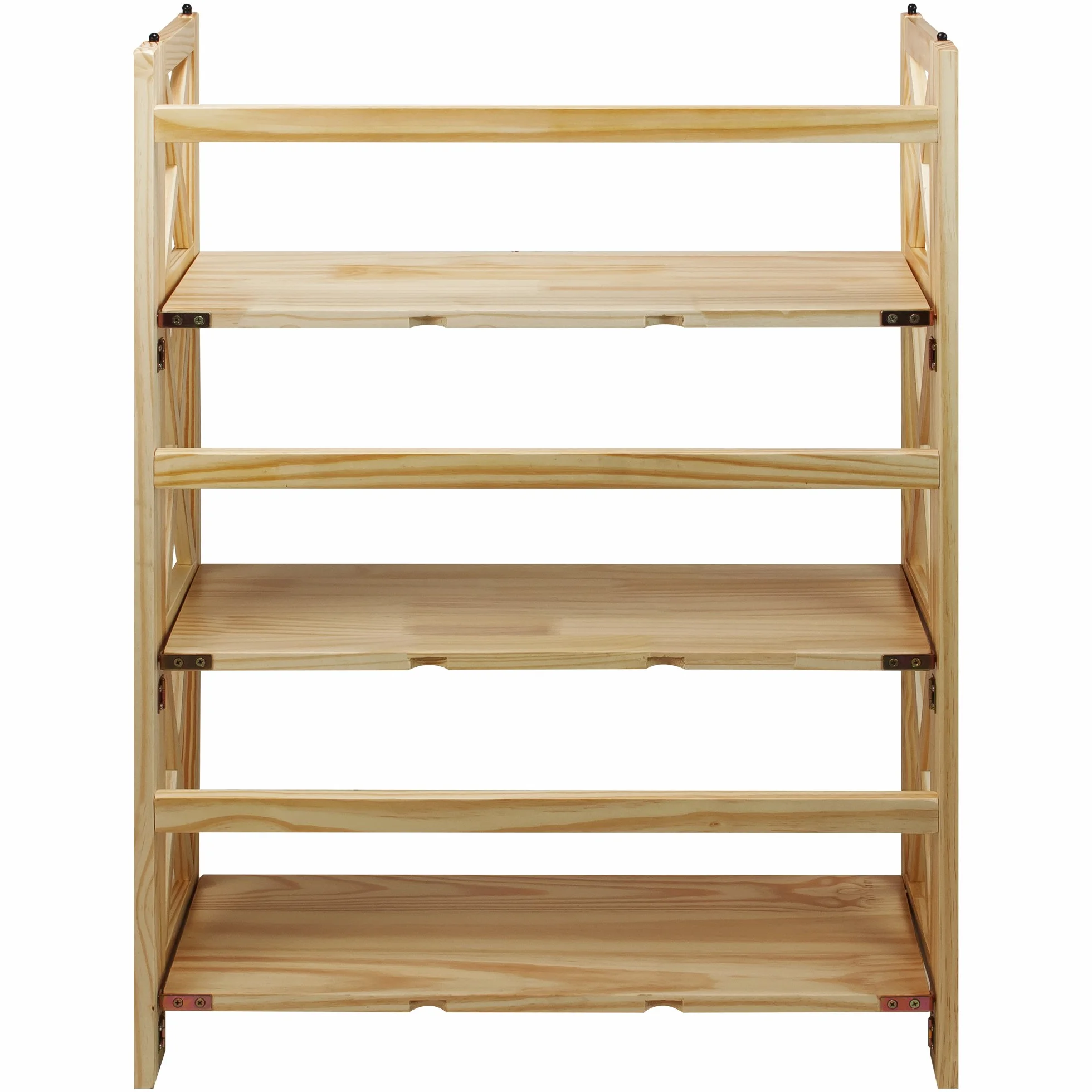 Casual Home Montego 3-Shelf Folding Bookcase, Natural , 27.5" Wide