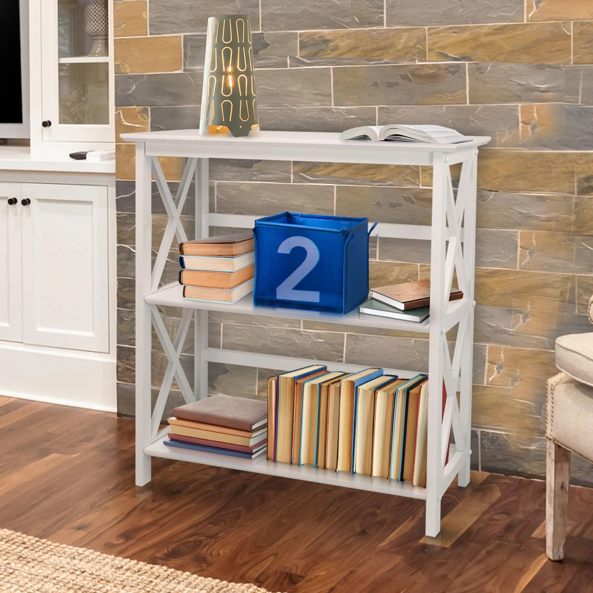 Casual Home Montego 3-Shelf Bookcase, White