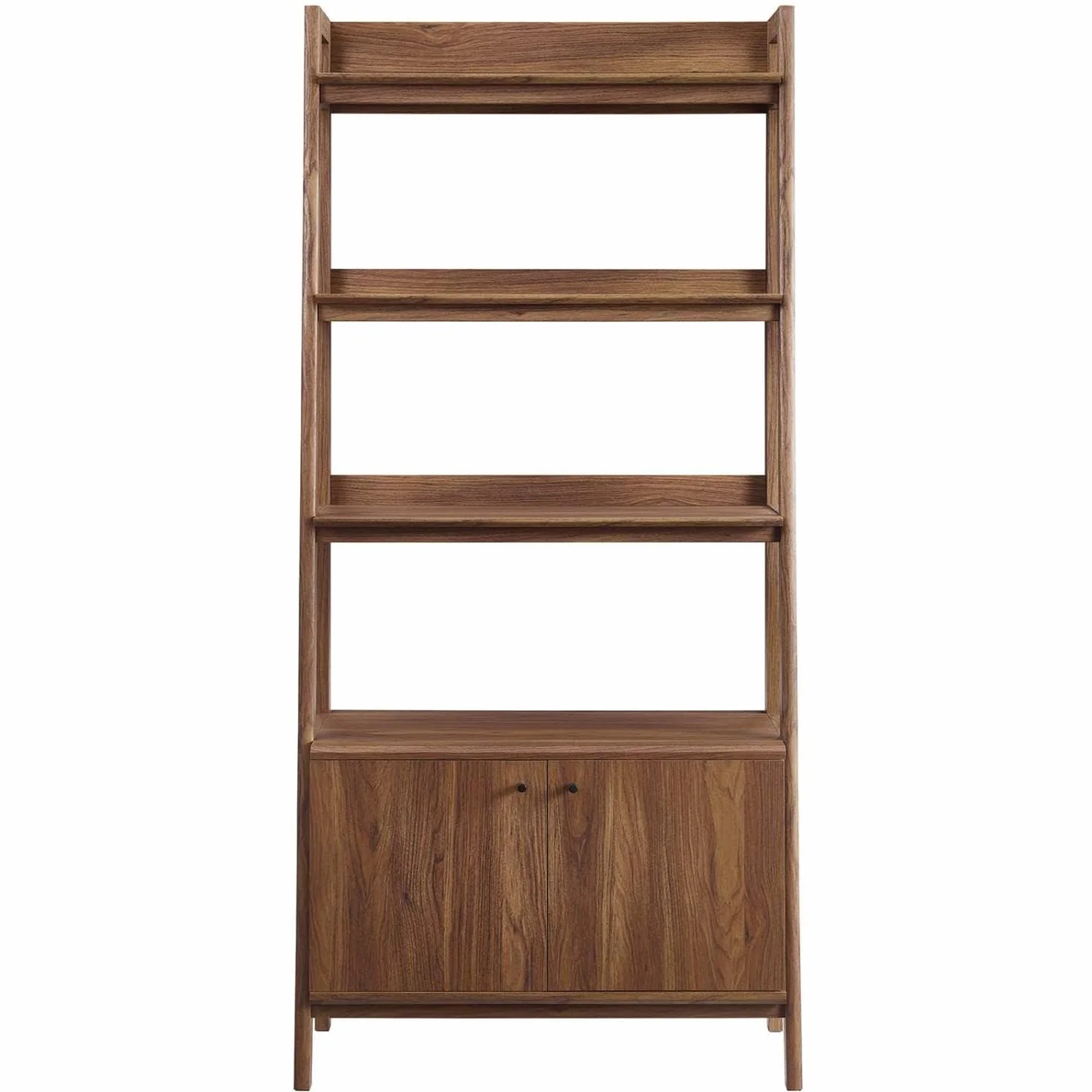 Modway 33" Bookshelf Display Case in Walnut