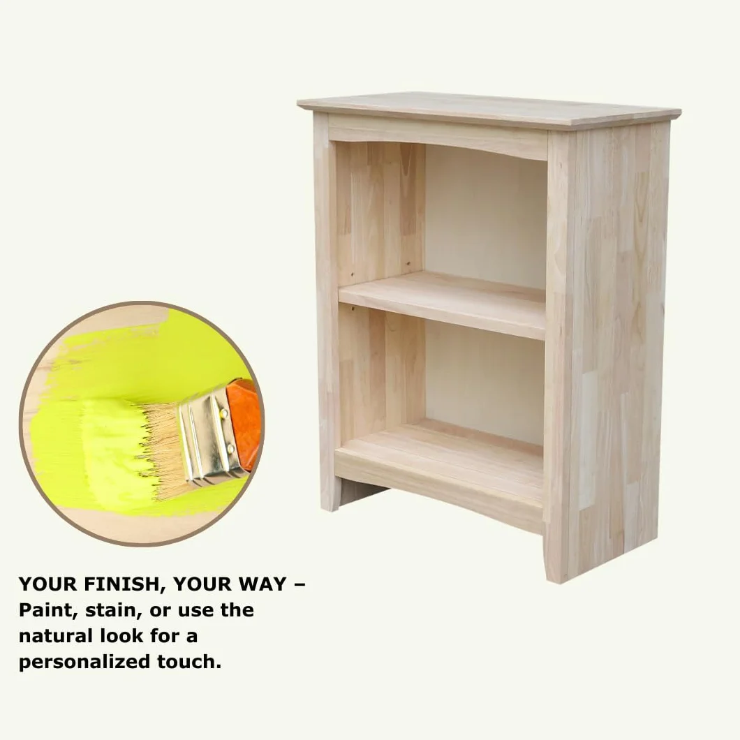 IC International Concepts Solid Wood Shaker Bookcase 30" H, Unfinished