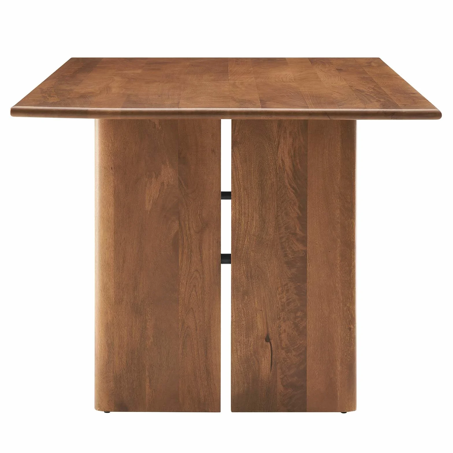 Modway Amistad 72" Solid Wood Modern Farmhouse Rectangular Dining Table in Walnut