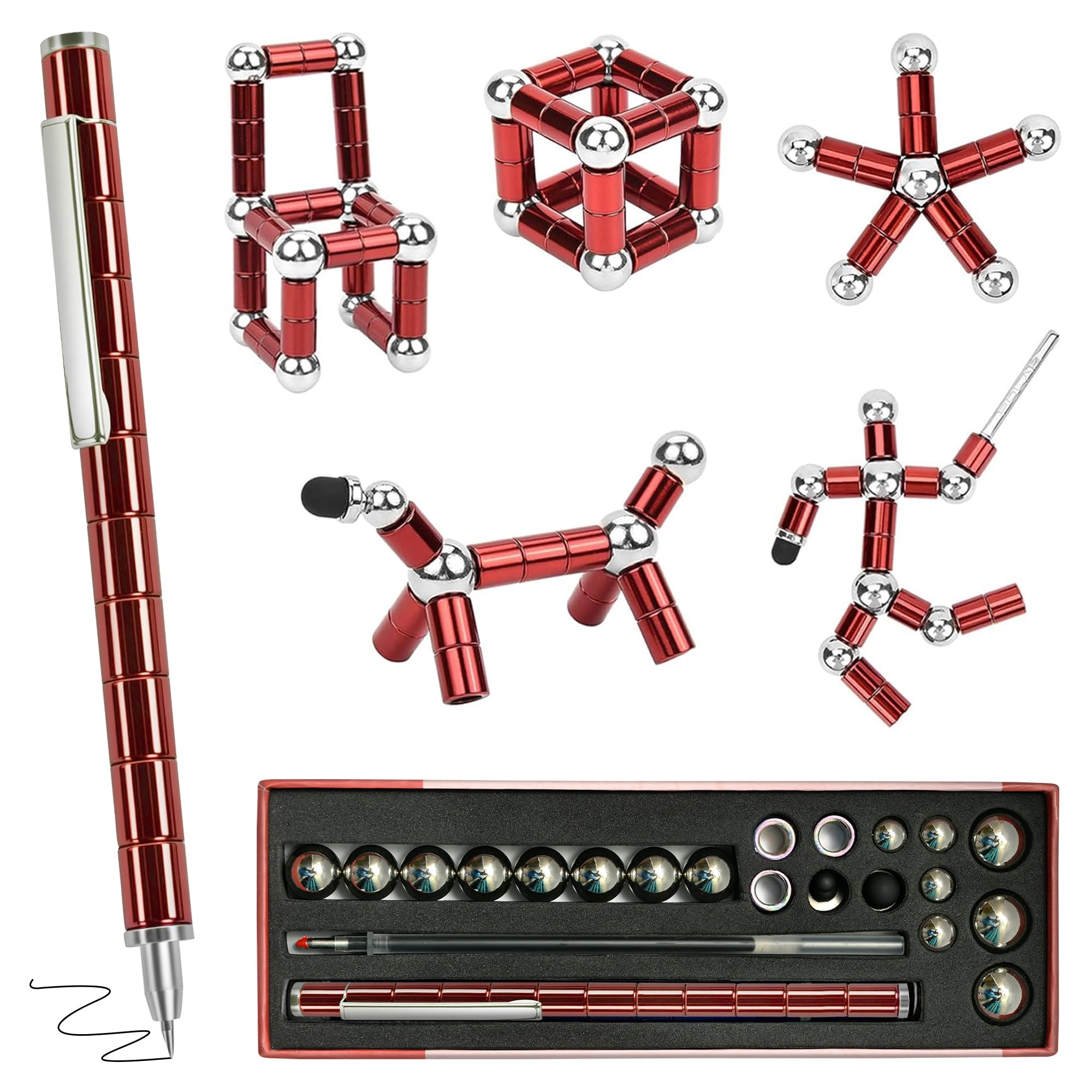 Elegant Burgundy Modular Magnetic Pen